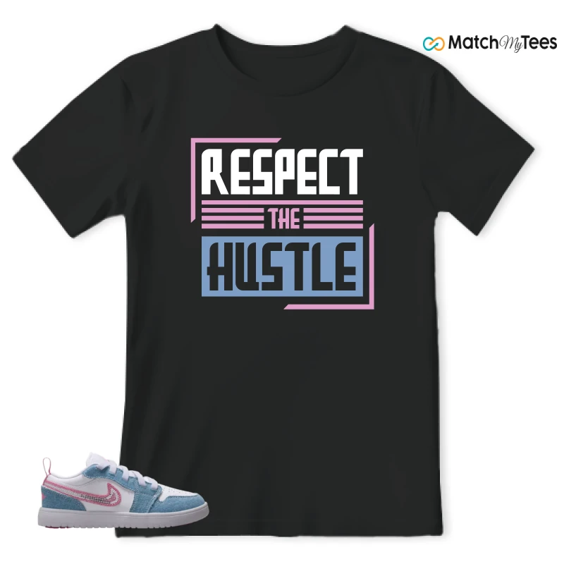 NIKE AIR JORDAN 1 LOW GS DENIM SEQUIN SNEAKER Matching Tees t-shirt