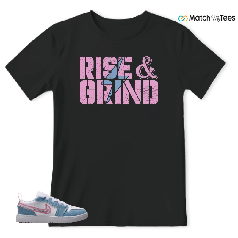 NIKE AIR JORDAN 1 LOW GS DENIM SEQUIN SNEAKER Matching Tees t-shirt