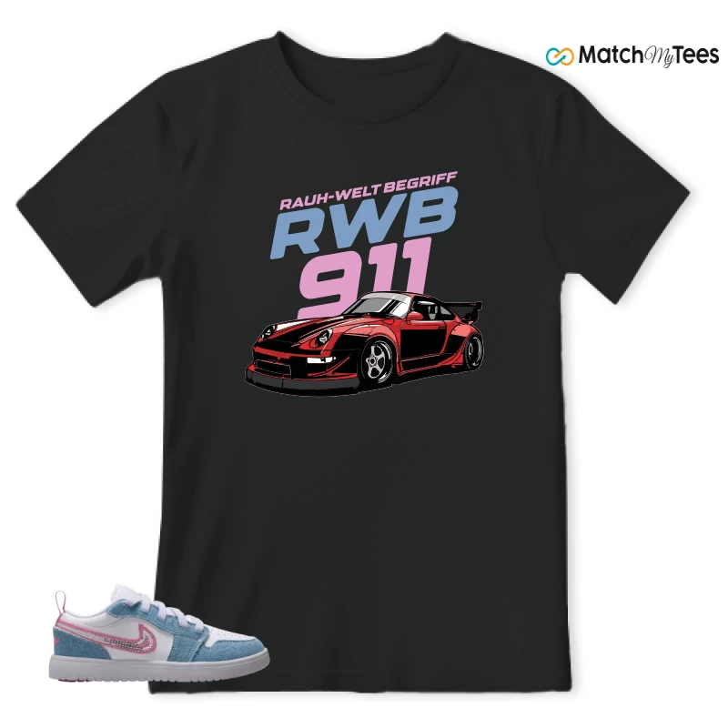NIKE AIR JORDAN 1 LOW GS DENIM SEQUIN SNEAKER Matching Tees t-shirt