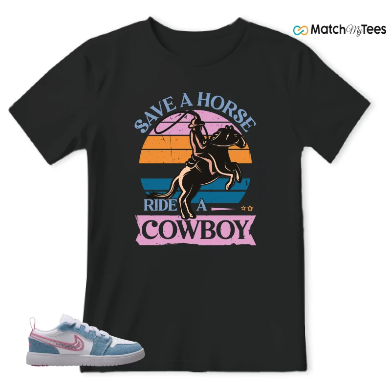 NIKE AIR JORDAN 1 LOW GS DENIM SEQUIN SNEAKER Matching Tees t-shirt