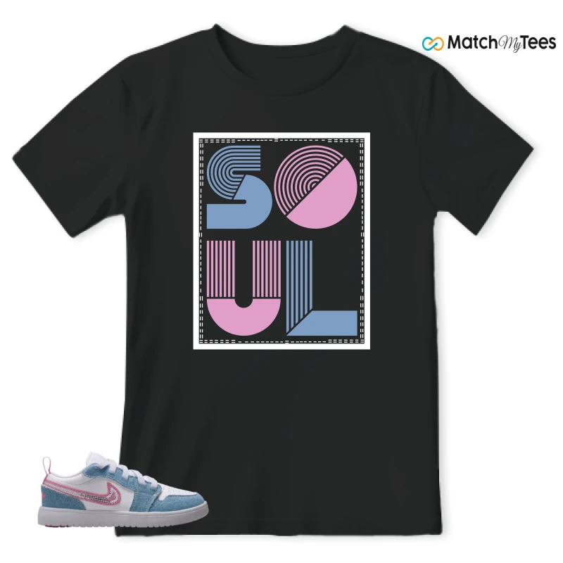 NIKE AIR JORDAN 1 LOW GS DENIM SEQUIN SNEAKER Matching Tees t-shirt