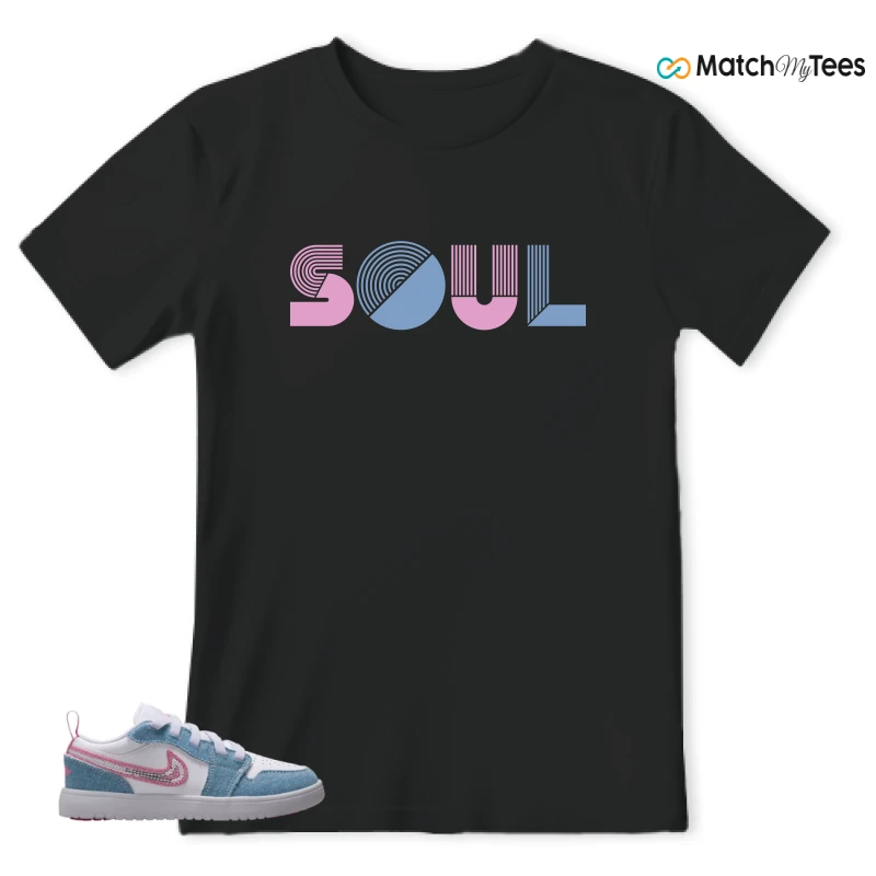 NIKE AIR JORDAN 1 LOW GS DENIM SEQUIN SNEAKER Matching Tees t-shirt