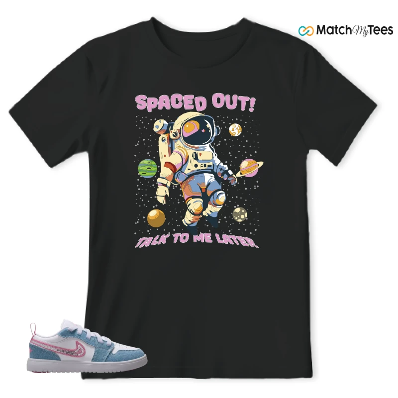 NIKE AIR JORDAN 1 LOW GS DENIM SEQUIN SNEAKER Matching Tees t-shirt