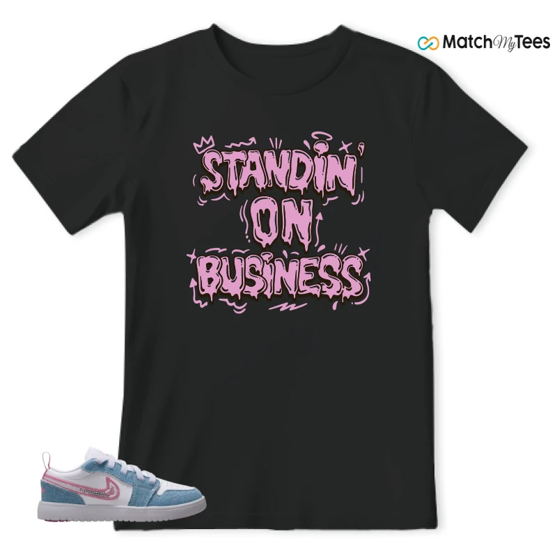 NIKE AIR JORDAN 1 LOW GS DENIM SEQUIN SNEAKER Matching Tees t-shirt