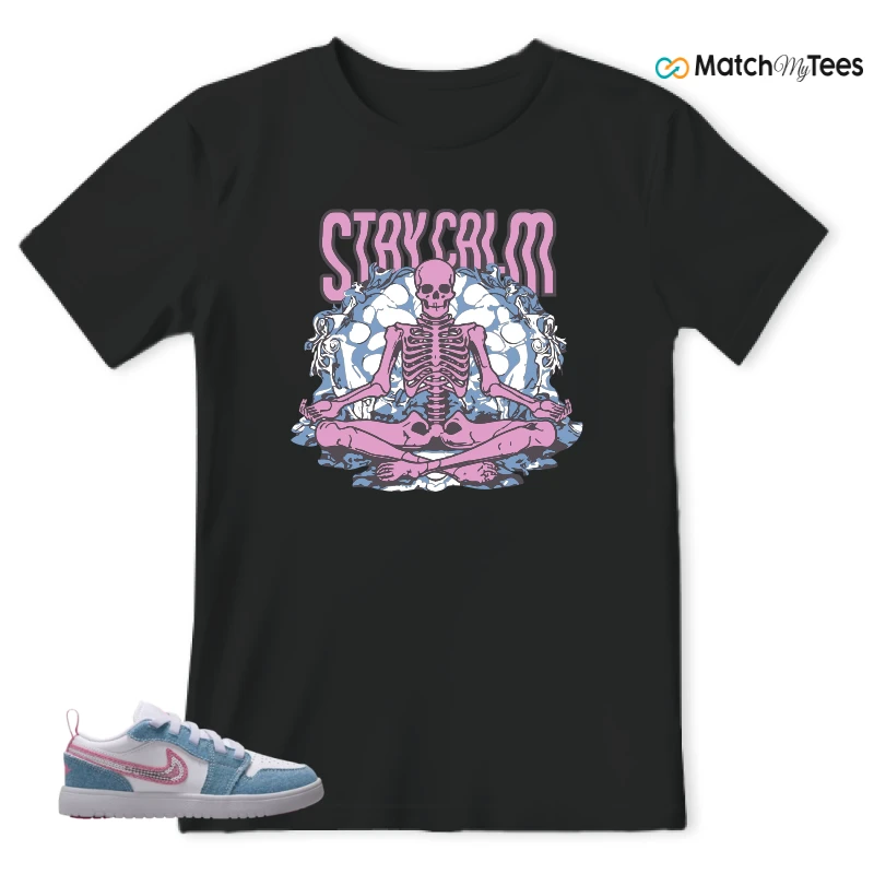 NIKE AIR JORDAN 1 LOW GS DENIM SEQUIN SNEAKER Matching Tees t-shirt
