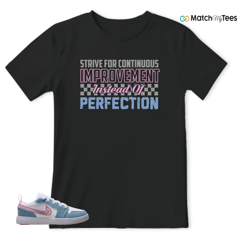 NIKE AIR JORDAN 1 LOW GS DENIM SEQUIN SNEAKER Matching Tees t-shirt
