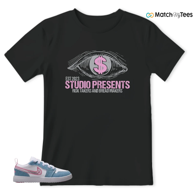 NIKE AIR JORDAN 1 LOW GS DENIM SEQUIN SNEAKER Matching Tees t-shirt