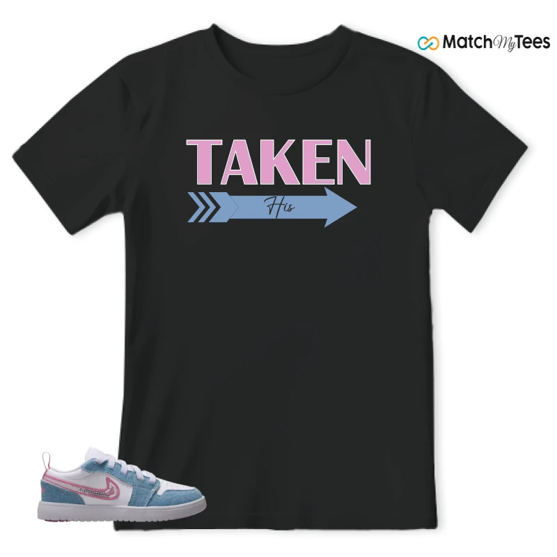 NIKE AIR JORDAN 1 LOW GS DENIM SEQUIN SNEAKER Matching Tees t-shirt