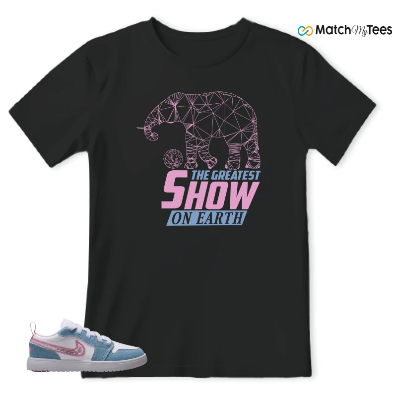 NIKE AIR JORDAN 1 LOW GS DENIM SEQUIN SNEAKER Matching Tees t-shirt