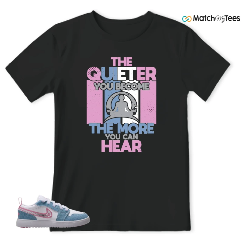 NIKE AIR JORDAN 1 LOW GS DENIM SEQUIN SNEAKER Matching Tees t-shirt