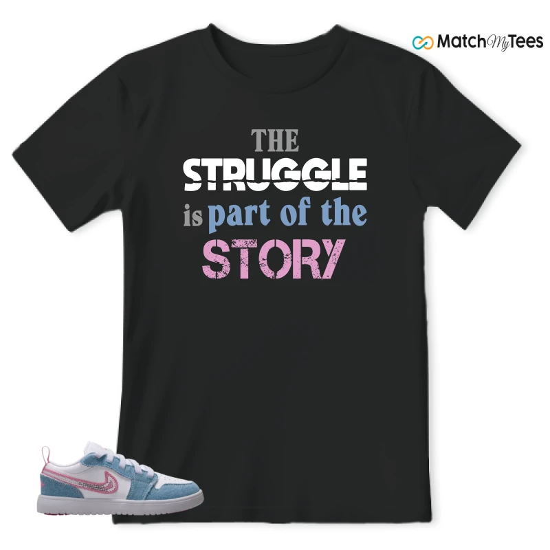 NIKE AIR JORDAN 1 LOW GS DENIM SEQUIN SNEAKER Matching Tees t-shirt
