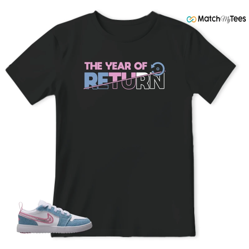 NIKE AIR JORDAN 1 LOW GS DENIM SEQUIN SNEAKER Matching Tees t-shirt
