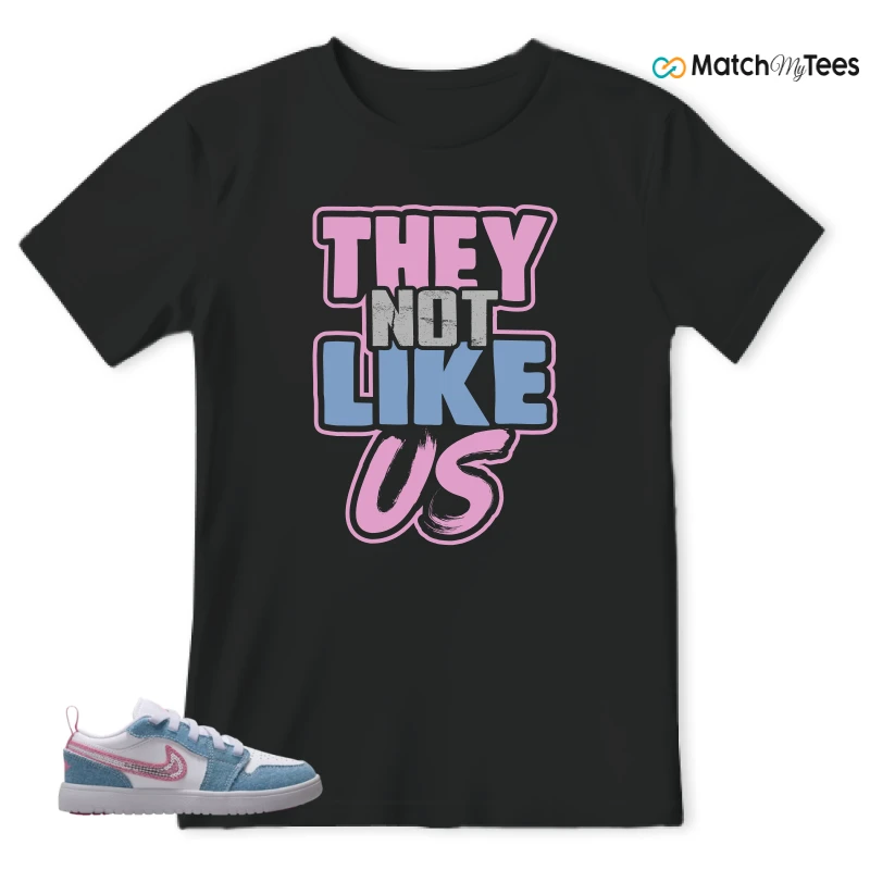 NIKE AIR JORDAN 1 LOW GS DENIM SEQUIN SNEAKER Matching Tees t-shirt