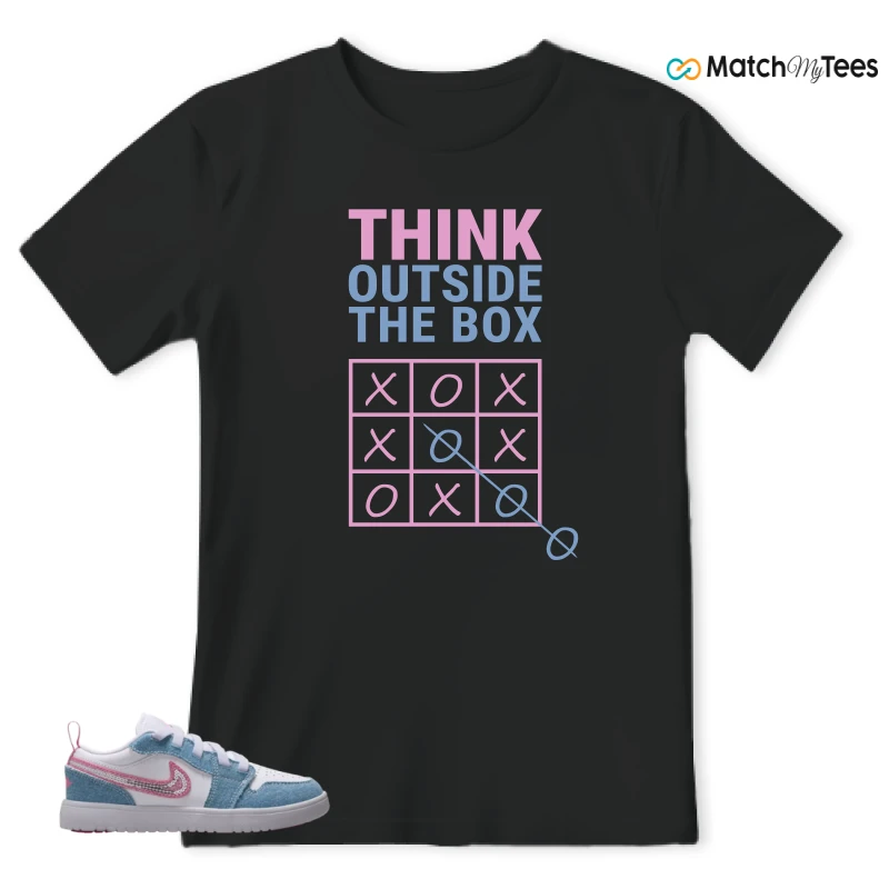 NIKE AIR JORDAN 1 LOW GS DENIM SEQUIN SNEAKER Matching Tees t-shirt