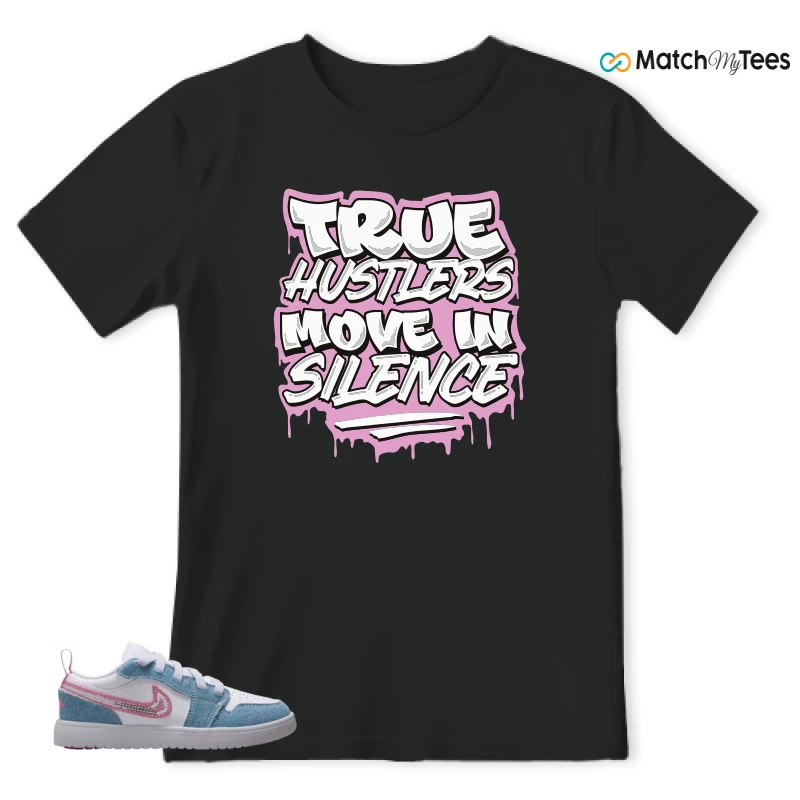 NIKE AIR JORDAN 1 LOW GS DENIM SEQUIN SNEAKER Matching Tees t-shirt
