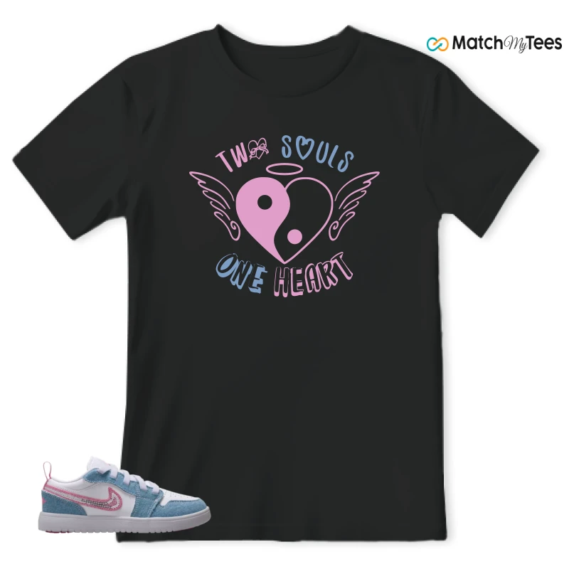NIKE AIR JORDAN 1 LOW GS DENIM SEQUIN SNEAKER Matching Tees t-shirt