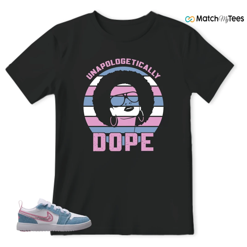 NIKE AIR JORDAN 1 LOW GS DENIM SEQUIN SNEAKER Matching Tees t-shirt