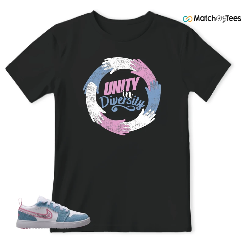 NIKE AIR JORDAN 1 LOW GS DENIM SEQUIN SNEAKER Matching Tees t-shirt