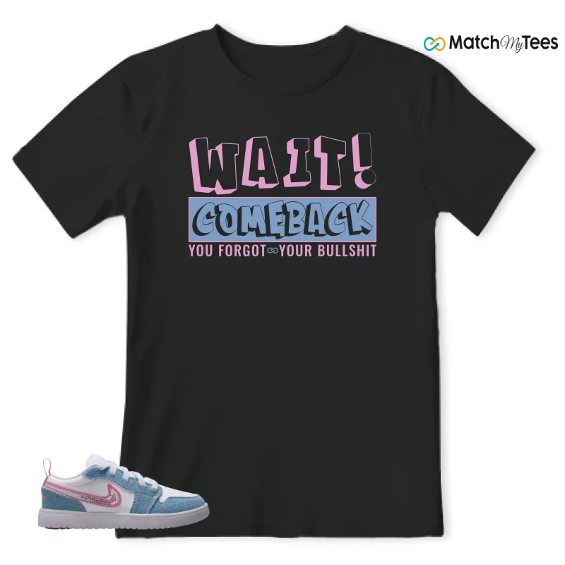 NIKE AIR JORDAN 1 LOW GS DENIM SEQUIN SNEAKER Matching Tees t-shirt