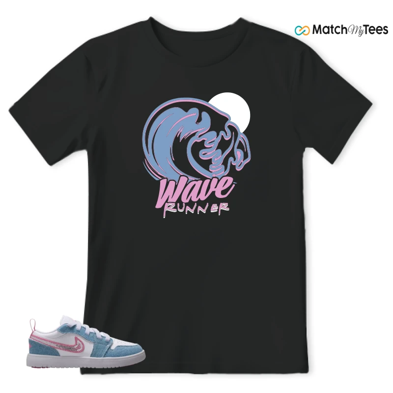 NIKE AIR JORDAN 1 LOW GS DENIM SEQUIN SNEAKER Matching Tees t-shirt