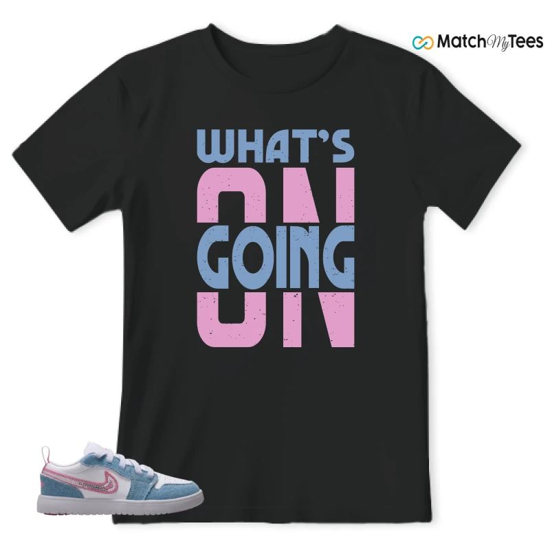 NIKE AIR JORDAN 1 LOW GS DENIM SEQUIN SNEAKER Matching Tees t-shirt