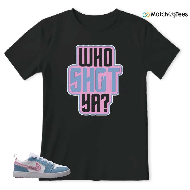 NIKE AIR JORDAN 1 LOW GS DENIM SEQUIN SNEAKER Matching Tees t-shirt