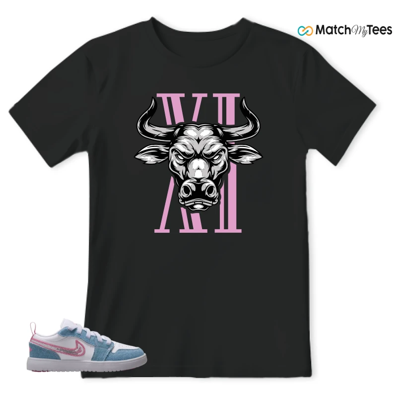 NIKE AIR JORDAN 1 LOW GS DENIM SEQUIN SNEAKER Matching Tees t-shirt
