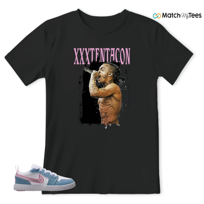 NIKE AIR JORDAN 1 LOW GS DENIM SEQUIN SNEAKER Matching Tees t-shirt