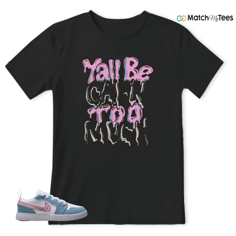 NIKE AIR JORDAN 1 LOW GS DENIM SEQUIN SNEAKER Matching Tees t-shirt