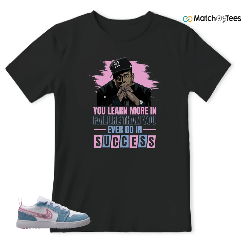 NIKE AIR JORDAN 1 LOW GS DENIM SEQUIN SNEAKER Matching Tees t-shirt