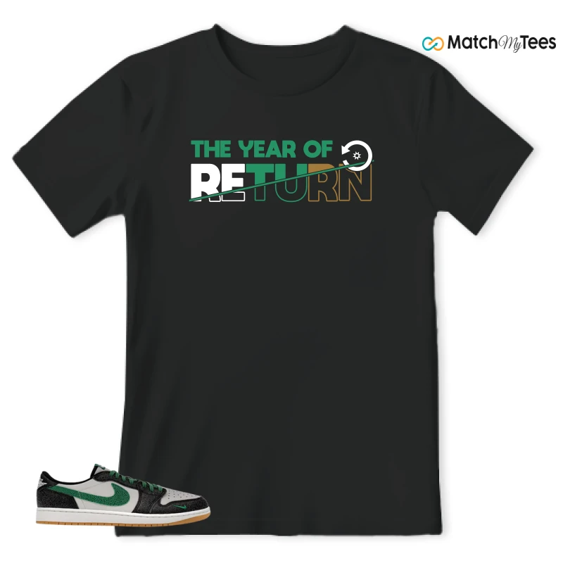 NIKE AIR JORDAN 1 LOW GS PHANTOM PINE GREEN SNEAKER Matching Tees t-shirt