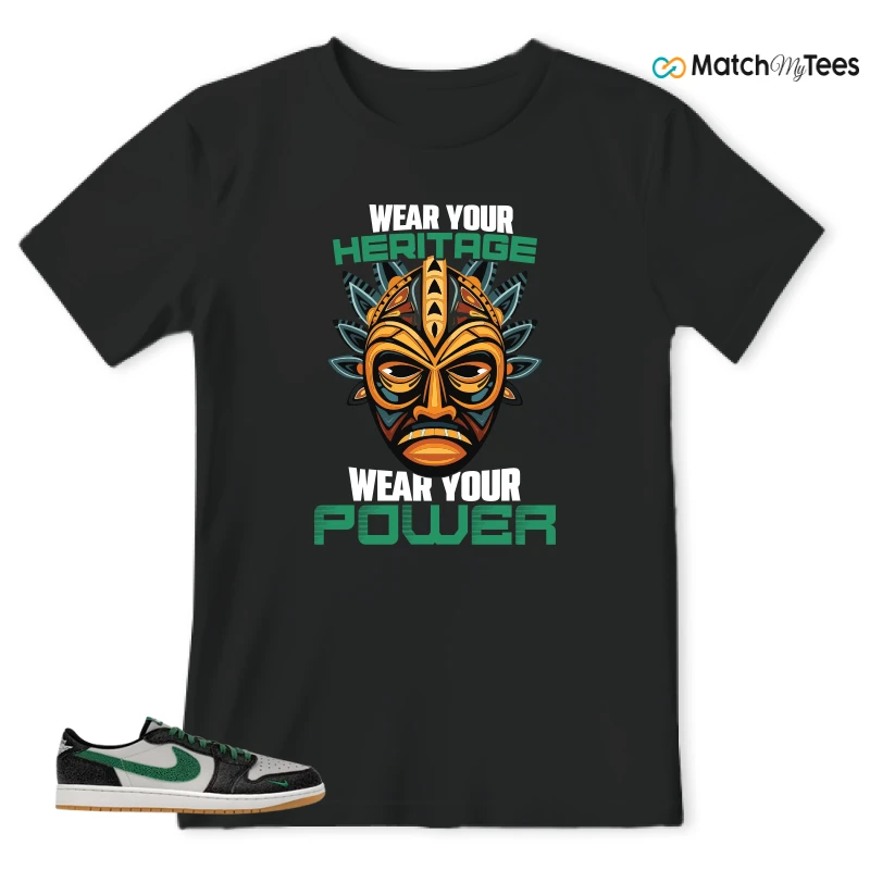 NIKE AIR JORDAN 1 LOW GS PHANTOM PINE GREEN SNEAKER Matching Tees t-shirt