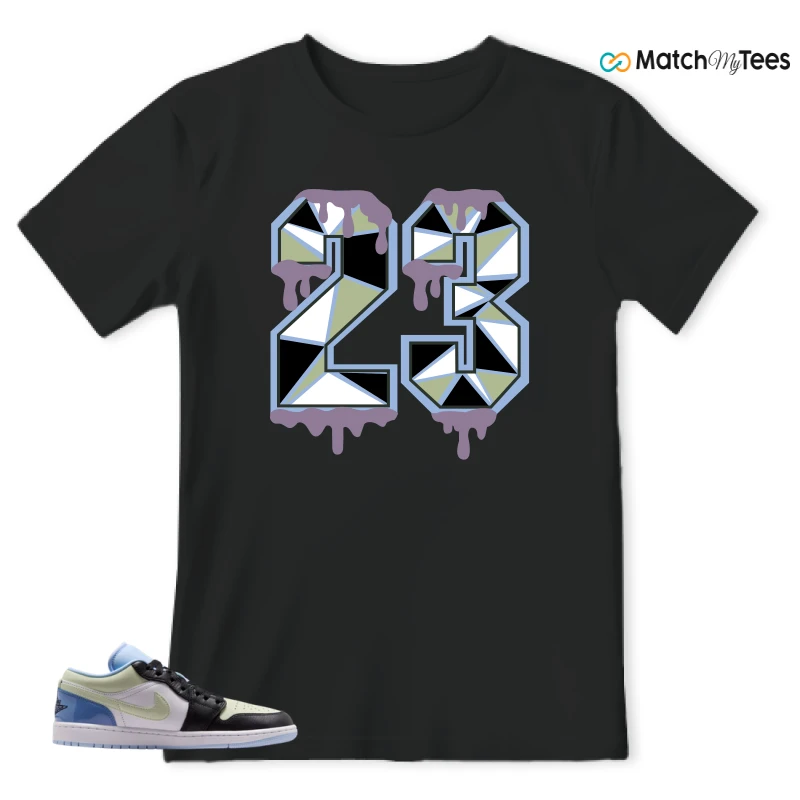 NIKE AIR JORDAN 1 LOW MISMATCHED PATENT SNEAKER Matching Tees t-shirt