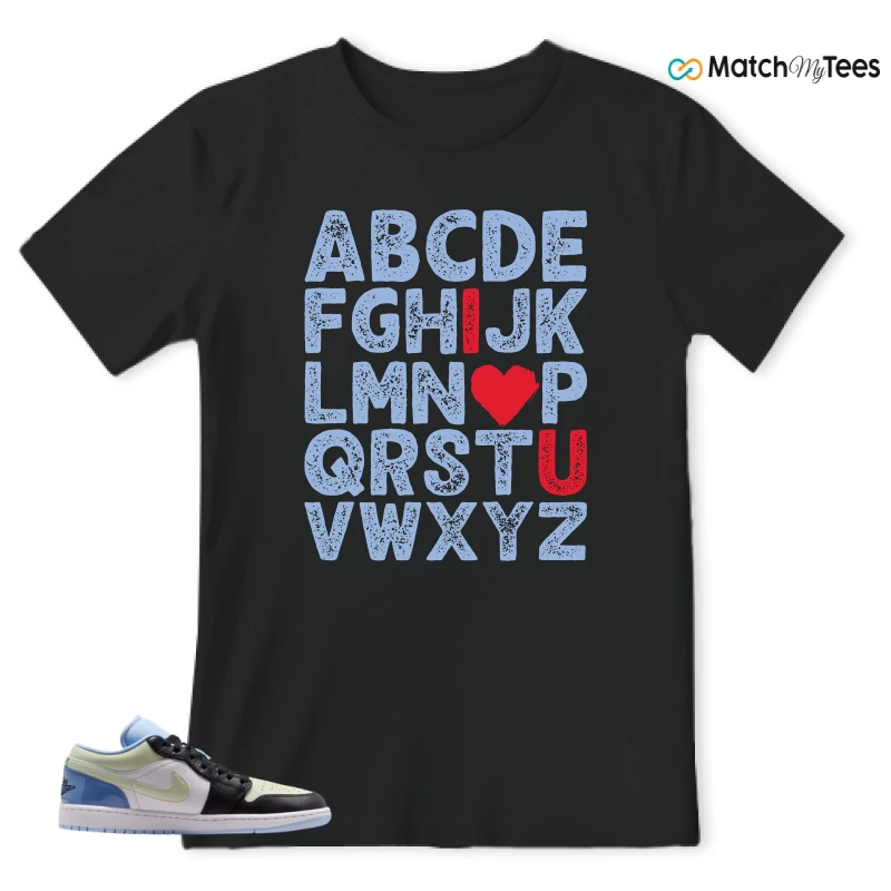 NIKE AIR JORDAN 1 LOW MISMATCHED PATENT SNEAKER Matching Tees t-shirt
