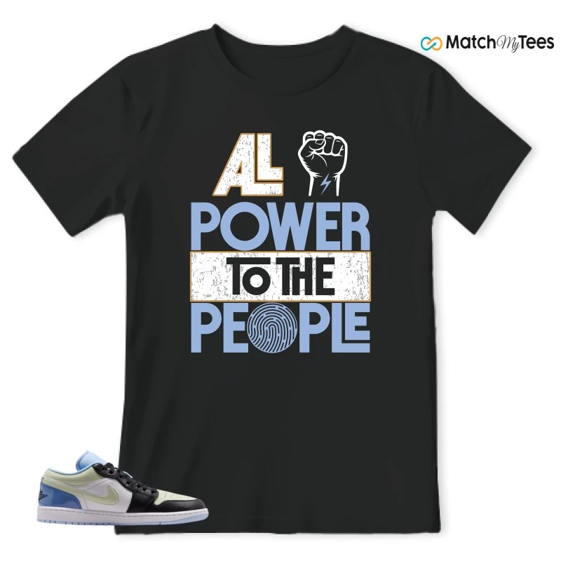 NIKE AIR JORDAN 1 LOW MISMATCHED PATENT SNEAKER Matching Tees t-shirt