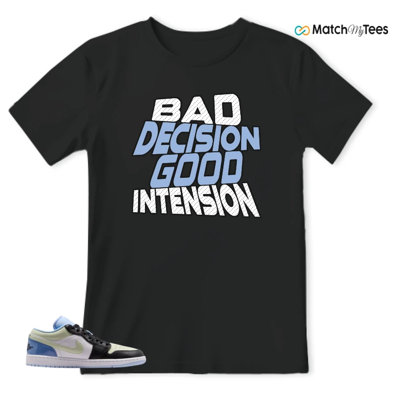 NIKE AIR JORDAN 1 LOW MISMATCHED PATENT SNEAKER Matching Tees t-shirt