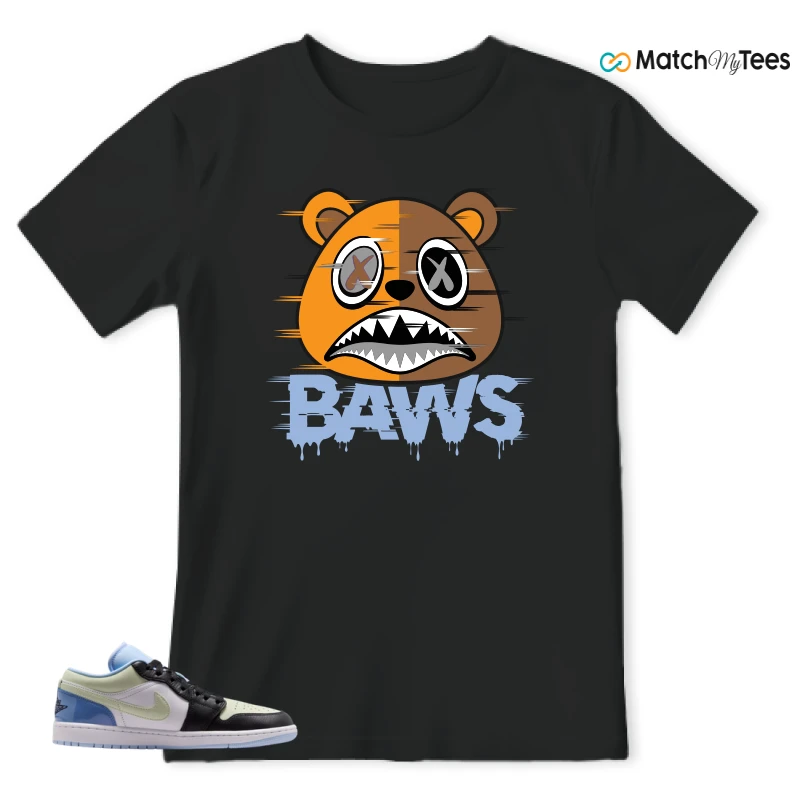 NIKE AIR JORDAN 1 LOW MISMATCHED PATENT SNEAKER Matching Tees t-shirt