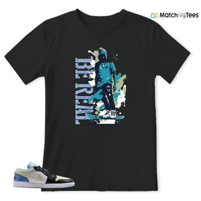 NIKE AIR JORDAN 1 LOW MISMATCHED PATENT SNEAKER Matching Tees t-shirt