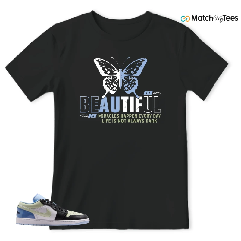 NIKE AIR JORDAN 1 LOW MISMATCHED PATENT SNEAKER Matching Tees t-shirt
