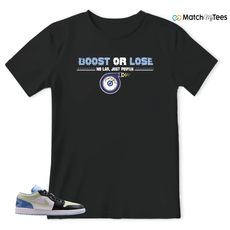 NIKE AIR JORDAN 1 LOW MISMATCHED PATENT SNEAKER Matching Tees t-shirt