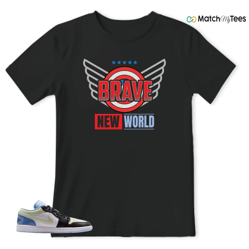 NIKE AIR JORDAN 1 LOW MISMATCHED PATENT SNEAKER Matching Tees t-shirt
