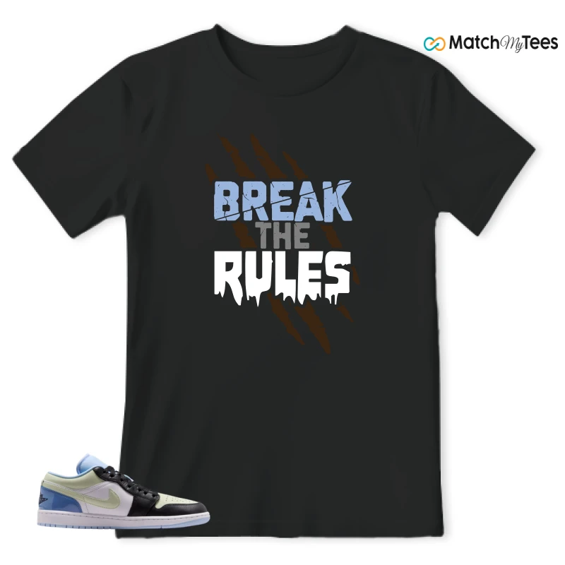 NIKE AIR JORDAN 1 LOW MISMATCHED PATENT SNEAKER Matching Tees t-shirt