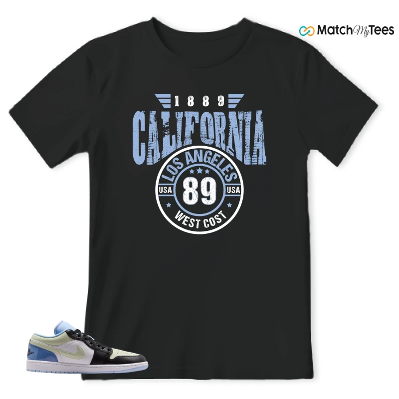 NIKE AIR JORDAN 1 LOW MISMATCHED PATENT SNEAKER Matching Tees t-shirt