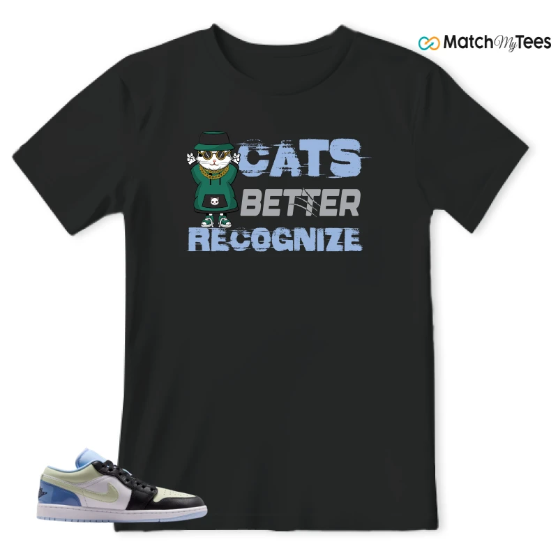 NIKE AIR JORDAN 1 LOW MISMATCHED PATENT SNEAKER Matching Tees t-shirt