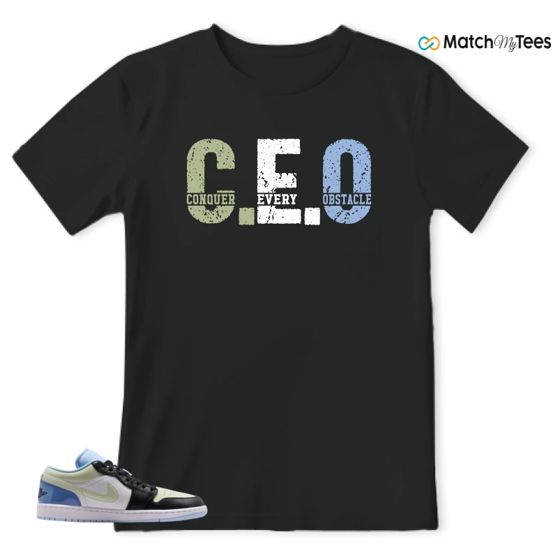 NIKE AIR JORDAN 1 LOW MISMATCHED PATENT SNEAKER Matching Tees t-shirt