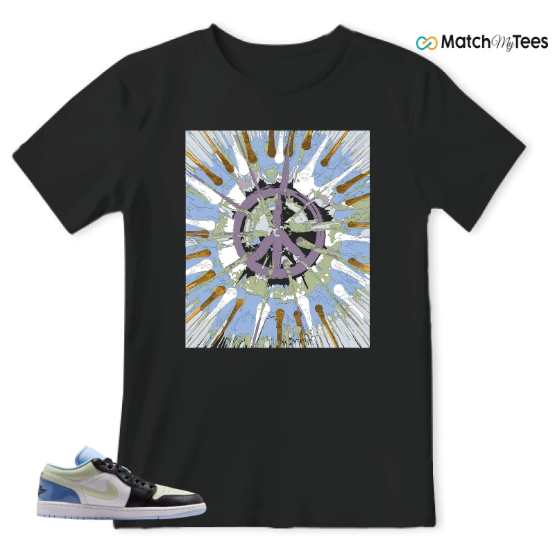 NIKE AIR JORDAN 1 LOW MISMATCHED PATENT SNEAKER Matching Tees t-shirt