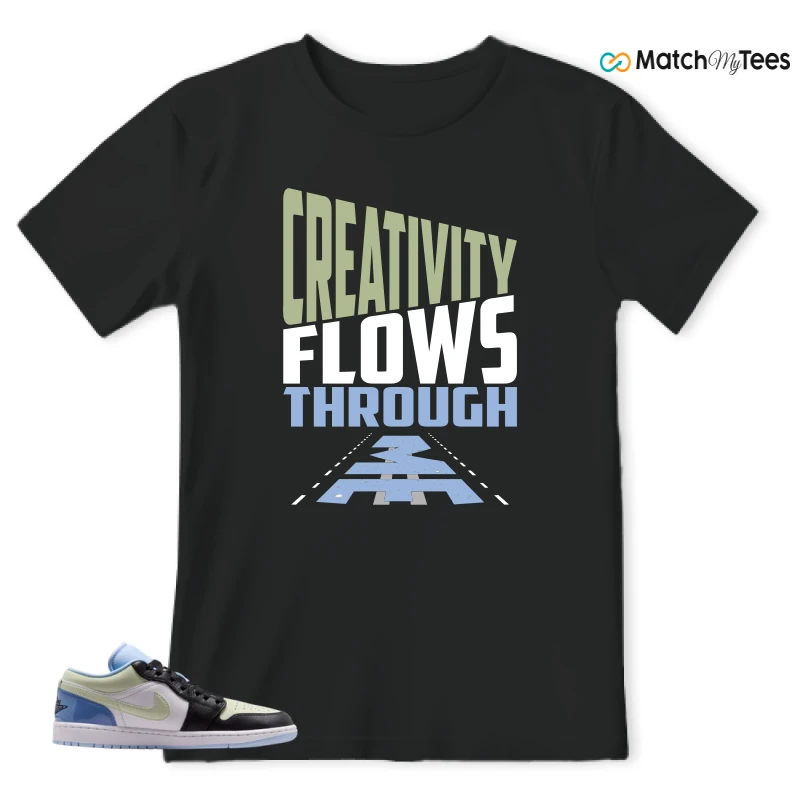 NIKE AIR JORDAN 1 LOW MISMATCHED PATENT SNEAKER Matching Tees t-shirt