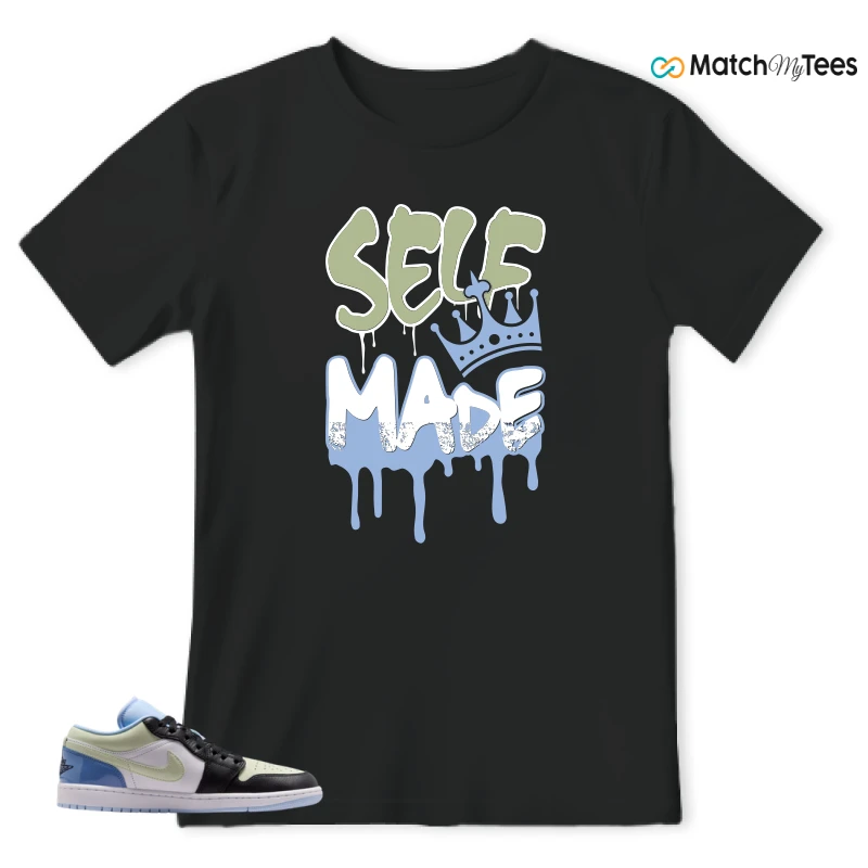 NIKE AIR JORDAN 1 LOW MISMATCHED PATENT SNEAKER Matching Tees t-shirt