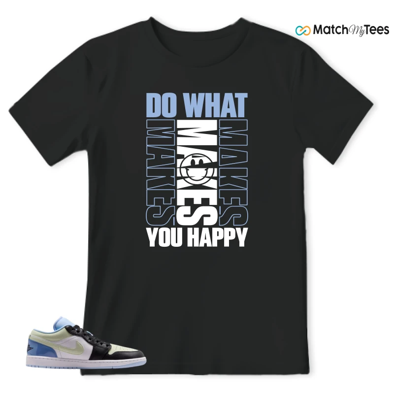 NIKE AIR JORDAN 1 LOW MISMATCHED PATENT SNEAKER Matching Tees t-shirt