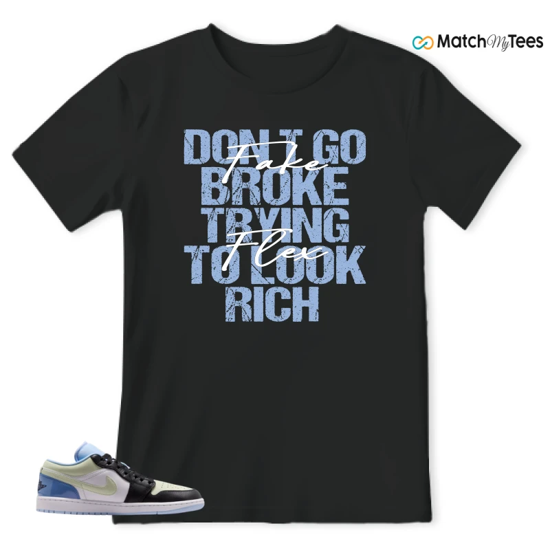 NIKE AIR JORDAN 1 LOW MISMATCHED PATENT SNEAKER Matching Tees t-shirt